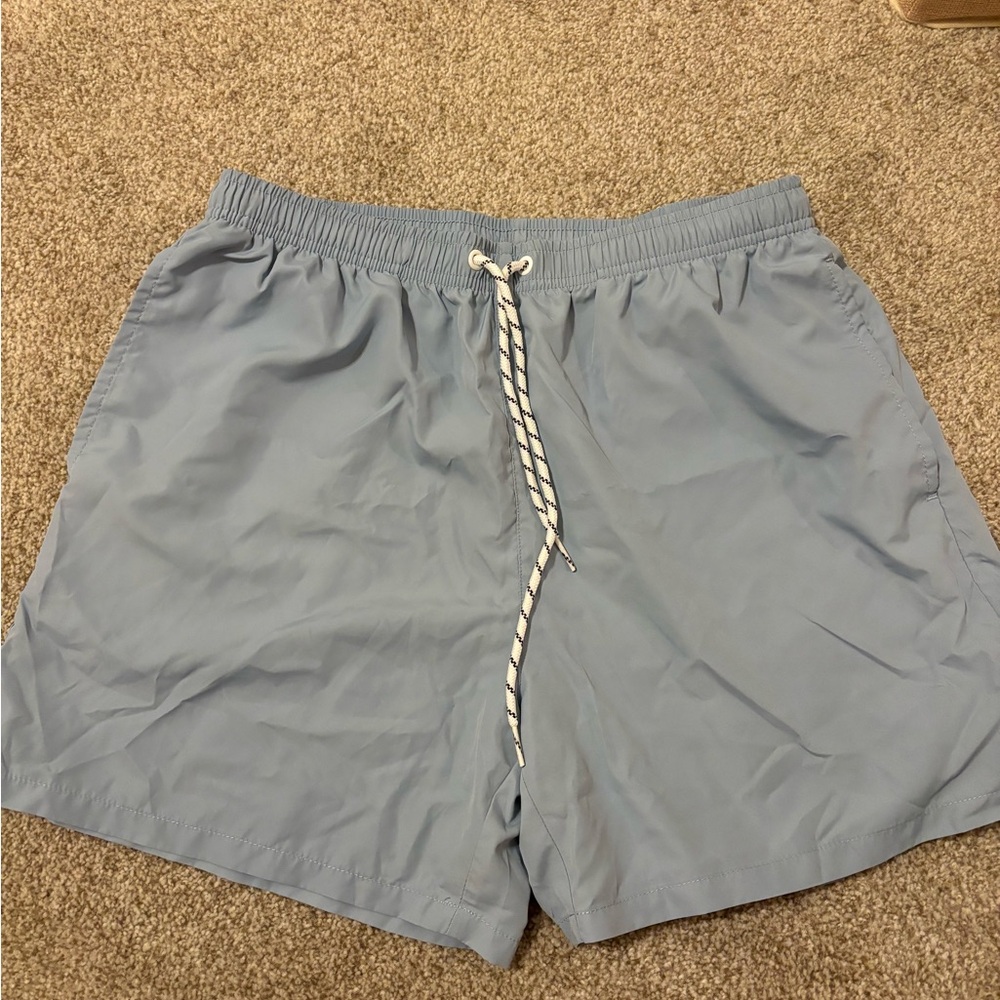 SHEIN Men's Sky Blue Swim Trunks